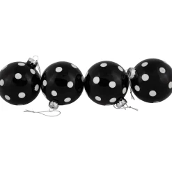 Shiny Finish Polka Dots Christmas Glass Ball Ornaments - 3