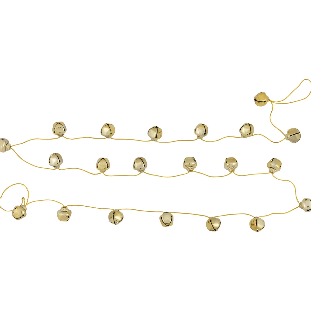 Shiny Metal Christmas Jingle Bells Garland - 7.5' - Gold