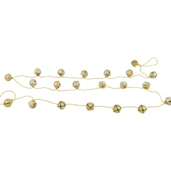 Shiny Metal Christmas Jingle Bells Garland - 7.5' - Gold