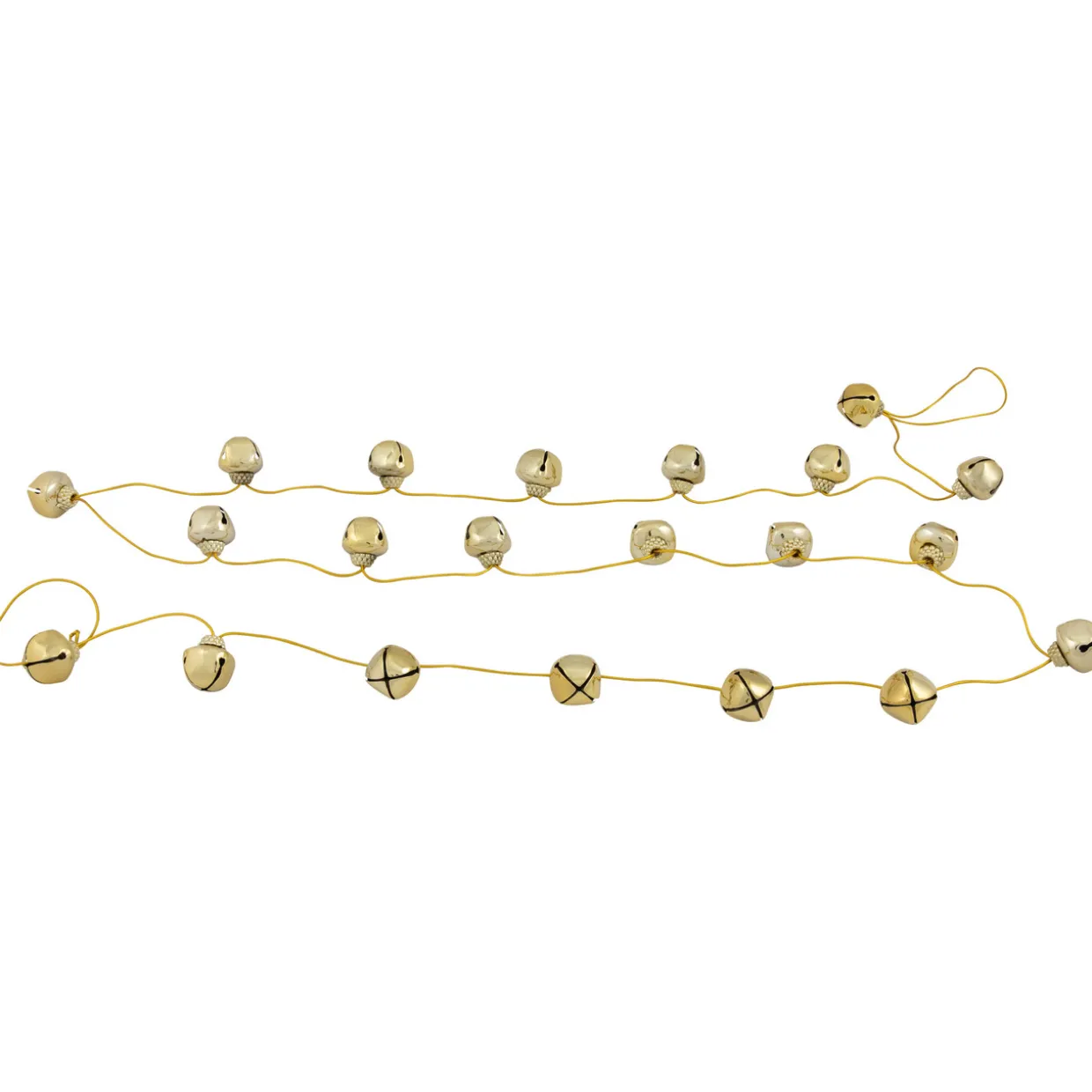 Shiny Metal Christmas Jingle Bells Garland - 7.5' - Gold