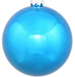 Shiny Turquoise Blue Shatterproof Christmas Ball Ornament 2.75" (70mm) - Pack of 12