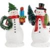 Shopping Snowmen Couple with Presents Christmas Figurines - 8" - Set of 2