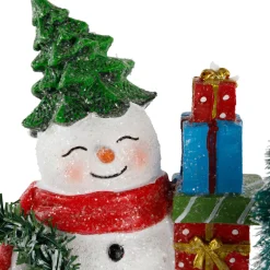 Shopping Snowmen Couple with Presents Christmas Figurines - 8