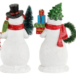 Shopping Snowmen Couple with Presents Christmas Figurines - 8