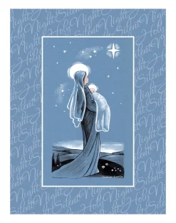 Silent Night Religious Holiday Wall Decor Art Print