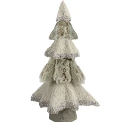 Sisal and Faux Fur Christmas Tree with Glitter - 20" - Gray