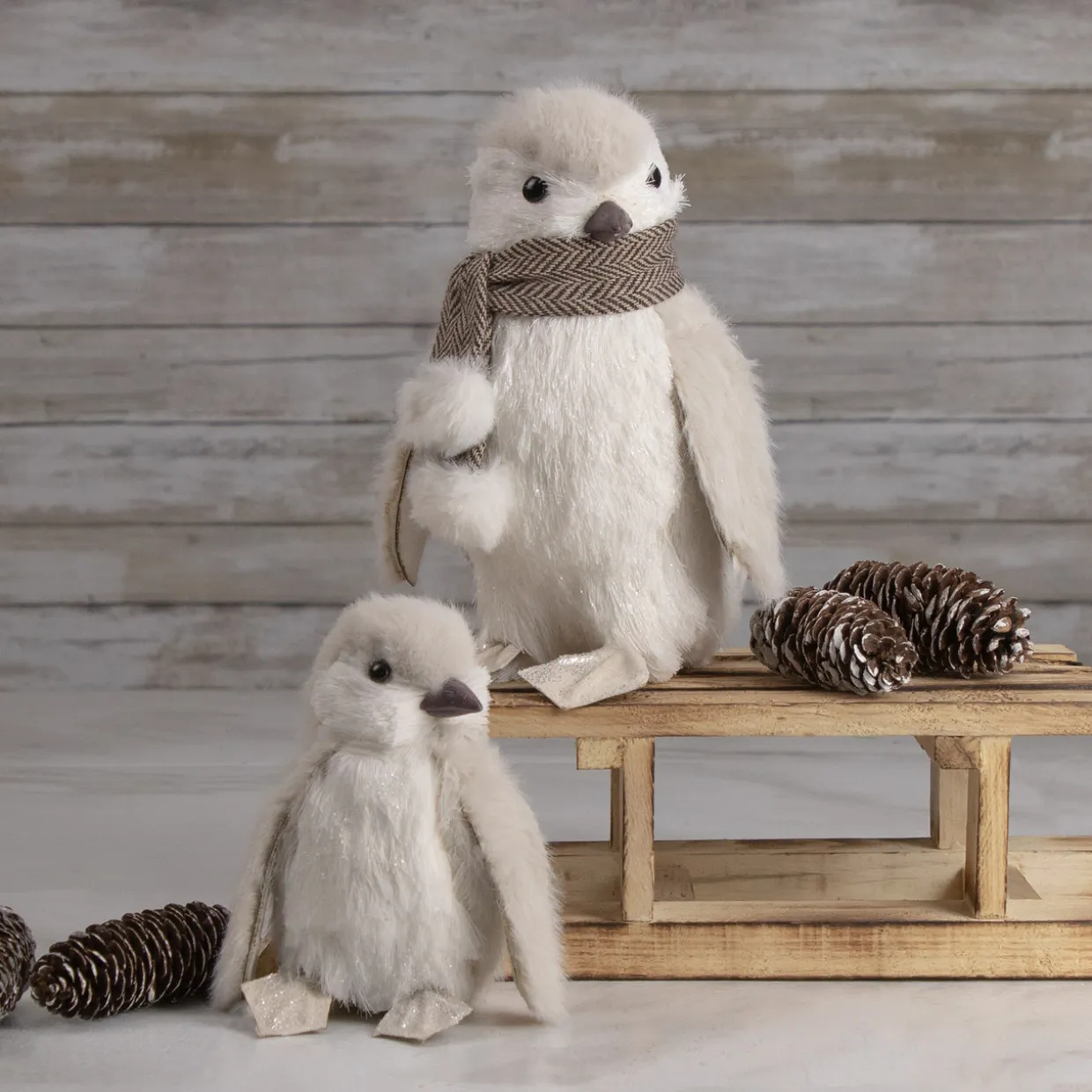 Sisal Penguin with Scarf Christmas Figure - 8"