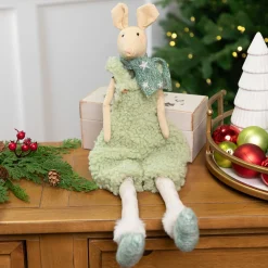 Sitting Boy Mouse in Overalls with Dangling Legs Christmas Figure - 18"