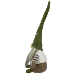 Sitting Gnome with Pointy Snowflake Hat Christmas Figure - 12