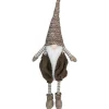 Sitting Gnome with Striped Dangling Legs Christmas Figure - 18.5" - Brown