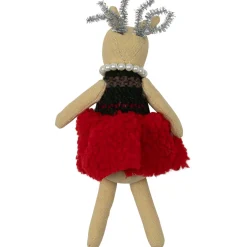 Sitting Reindeer Girl in Dress Christmas Figure - 5.5