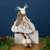 Sitting Reindeer Girl with Dangling Legs Christmas Figure - 18"