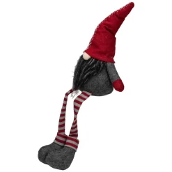 Sitting Striped Gnome Christmas Figure - 22