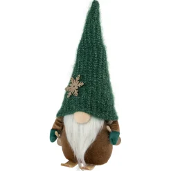 Skiing Gnome with Snowflake Knitted Hat Christmas Decoration - 12.5