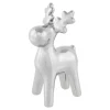 Sleek Ceramic Standing Moose Christmas Figurine - 7" - Silver Finish