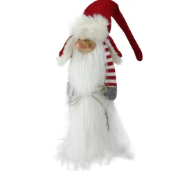 Slim Santa Christmas Gnome with White Fur Suit and Red Hat - 35