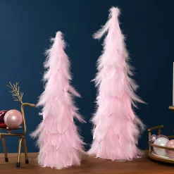 Small Layered Feather Cone Tree Glittered Christmas Decoration - 16