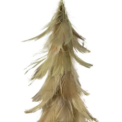 Small Layered Feathers Cone Tree Christmas Tabletop Decoration - 15.75