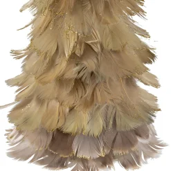 Small Layered Feathers Cone Tree Christmas Tabletop Decoration - 15.75