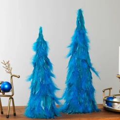Small Two-Tone Layered Feathers Cone Tree Christmas Decoration - 16