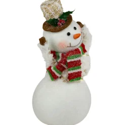 Smiling and Waving Snowman Christmas Figurine - 11.25