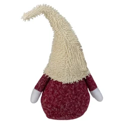 Smiling Chubby Plush Gnome with Textured Hat Christmas Figure - 15