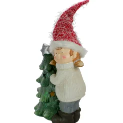 Smiling Girl Hugging a Star Tree Christmas Figure - 30