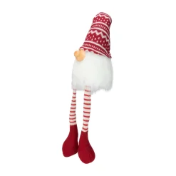 Smiling Gnome with Dangling Legs Christmas Figure - 29" - Red and White