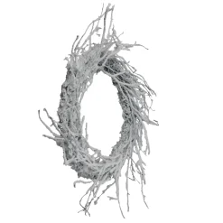 Snow Flocked and Iridescent Glitter Twig Artificial Christmas Wreath - 24-Inch, Unlit