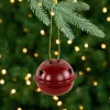 Snowflakes and Stars Christmas Jingle Bell Ornaments - 1.5" - Burgundy - 12ct
