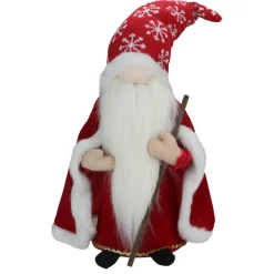 Snowflakes Santa Gnome with Cape Christmas Figure - 14.5" - Red and White