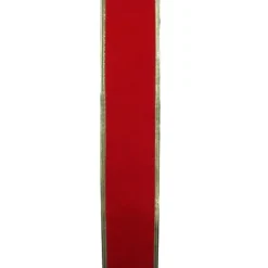 Solid Bright Red and Gold Wired Christmas Craft Ribbon 2.5 x 10 Yards