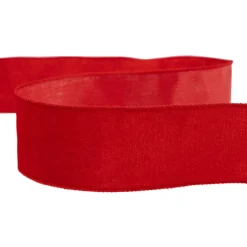 Solid Red Wired Craft Christmas Ribbon 2.5