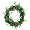 Sparkling Silver and Green Grass Decorative Artificial Christmas Wreath - 8.75-Inch, Unlit