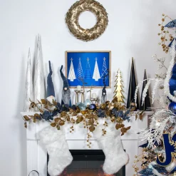 Standing Christmas Gnome with Textured Line Hat Figure - 19