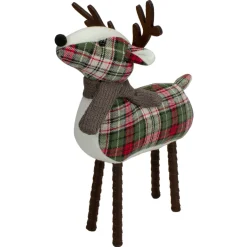 Standing Plaid Reindeer Christmas Decoration - 13.5