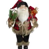 Standing Santa Christmas Figure with Snow Shoes and Bear - 18"