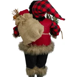Standing Santa Christmas Figure with Snow Shoes and Bear - 18