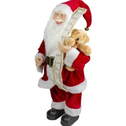 Standing Santa with Teddy Bear and List Christmas Figure - 24