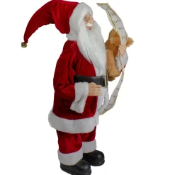 Standing Santa with Teddy Bear and List Christmas Figure - 24