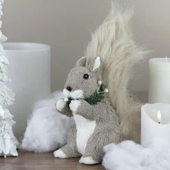 Standing Squirrel with Neck Wreath Christmas Figure - 12"