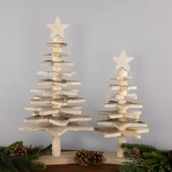 Star Cut-Outs Wooden Tree Christmas Decoration - 16