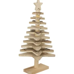 Star Cut-Outs Wooden Tree Christmas Decoration - 20.5