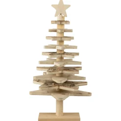 Star Cut-Outs Wooden Tree Christmas Decoration - 20.5