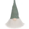 Striped Knitted Gnome Head Christmas Figure - 5.5" - Green