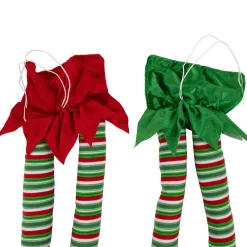Striped Plush Elf Legs Christmas Decorations - 19