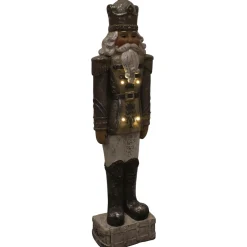 Sunnydaze Alexei the Defender Indoor Nutcracker Statue with LED Lights - Christmas/Holiday Decor - Silver - 36