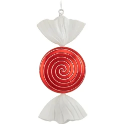 Swirl Peppermint Candy Shatterproof Commercial Christmas Ornament - 18" - Red