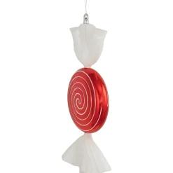 Swirl Peppermint Candy Shatterproof Commercial Christmas Ornament - 18" - Red