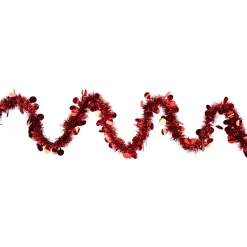 Tinsel and Polka Dot Commercial Christmas Garland - 50' x 2.5" - Red - Unlit